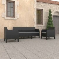 vidaXL 3-tlg. Garten-Lounge-Set mit Kissen PP Rattan...