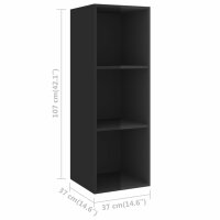 vidaXL 3-tlg. TV-Schrank-Set Hochglanz-Schwarz Holzwerkstoff