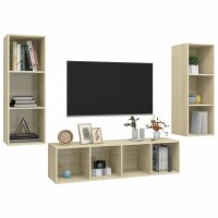 vidaXL 3-tlg. TV-Schrank-Set Sonoma-Eiche Holzwerkstoff