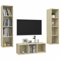 vidaXL 3-tlg. TV-Schrank-Set Sonoma-Eiche Holzwerkstoff