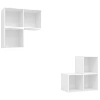 vidaXL 4-tlg. TV-Schrank-Set Weiß Holzwerkstoff