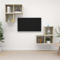 vidaXL 4-tlg. TV-Schrank-Set Sonoma-Eiche Holzwerkstoff