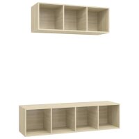 vidaXL 2-tlg. TV-Schrank-Set Sonoma-Eiche Holzwerkstoff