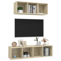 vidaXL 2-tlg. TV-Schrank-Set Sonoma-Eiche Holzwerkstoff