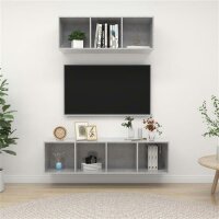 vidaXL 2-tlg. TV-Schrank-Set Betongrau Holzwerkstoff