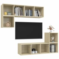 vidaXL 4-tlg. TV-Schrank-Set Sonoma-Eiche Holzwerkstoff