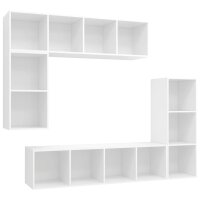 vidaXL 4-tlg. TV-Schrank-Set Weiß Holzwerkstoff