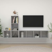 vidaXL 3-tlg. TV-Schrank-Set Betongrau Holzwerkstoff