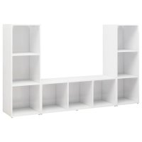 vidaXL TV-Schränke 3 Stk. Weiß 107x35x37 cm Holzwerkstoff