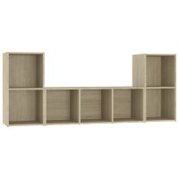 vidaXL 3-tlg. TV-Schrank-Set Sonoma-Eiche Holzwerkstoff