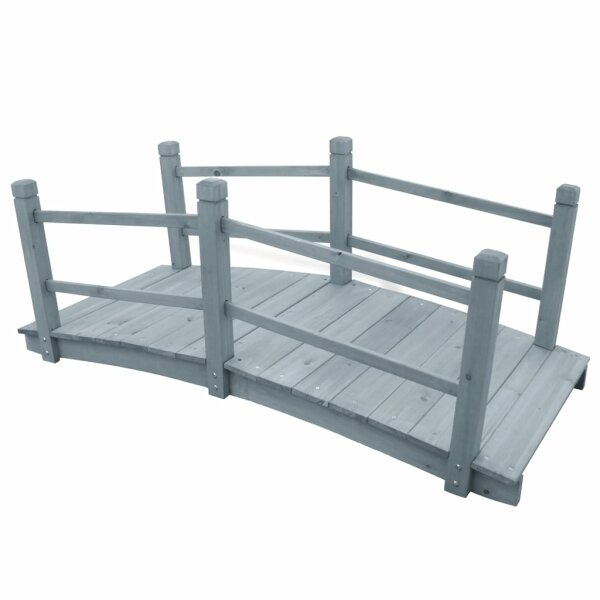 vidaXL Gartenbr&uuml;cke Grau 140x60x56 cm Massivholz Tanne