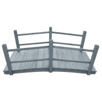 vidaXL Gartenbr&uuml;cke Grau 140x60x56 cm Massivholz Tanne