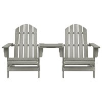 vidaXL Garten-Adirondack-Stühle mit Teetisch...