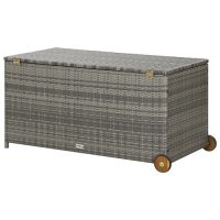 vidaXL Gartenbox Hellgrau 120x65x61 cm Poly-Rattan