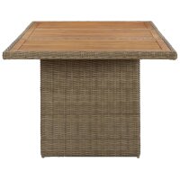 vidaXL Garten-Esstisch Braun 200x100x74 cm Poly Rattan