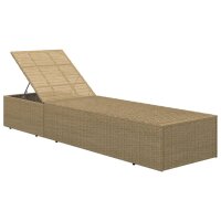 vidaXL Sonnenliege Poly Rattan Braun und Cremewei&szlig;