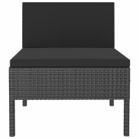 vidaXL Gartenst&uuml;hle 3 Stk. mit Auflagen Poly Rattan Schwarz