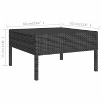 vidaXL 2-tlg. Garten-Lounge-Set mit Auflagen Poly Rattan Schwarz