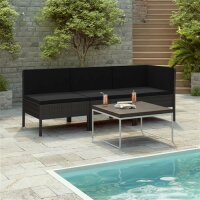 vidaXL 3-tlg. Garten-Lounge-Set mit Auflagen Poly Rattan...