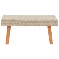 vidaXL Garten-Couchtisch Poly Rattan Beige