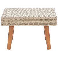 vidaXL Garten-Couchtisch Poly Rattan Beige