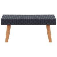 vidaXL Garten-Couchtisch Poly Rattan Schwarz