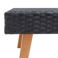 vidaXL Garten-Couchtisch Poly Rattan Schwarz