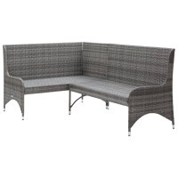 vidaXL Garten-Ecksofas 2 Stk. Poly Rattan Grau