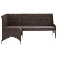 vidaXL Garten-Ecksofa 2-tlg. Poly Rattan Braun