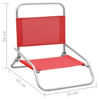 vidaXL Klappbare Strandst&uuml;hle 2 Stk. Rot Stoff