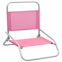 vidaXL Klappbare Strandst&uuml;hle 2 Stk. Rosa Stoff