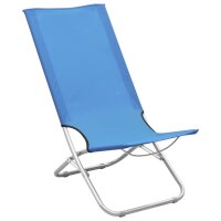 vidaXL Klappbare Strandst&uuml;hle 2 Stk. Blau Stoff