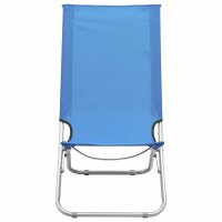 vidaXL Klappbare Strandst&uuml;hle 2 Stk. Blau Stoff