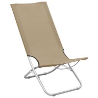 vidaXL Klappbare Strandst&uuml;hle 2 Stk. Taupe Stoff