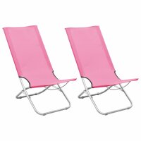 vidaXL Klappbare Strandst&uuml;hle 2 Stk. Rosa Stoff