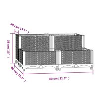 vidaXL Hochbeet 80x80x38 cm Polypropylen