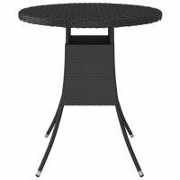 vidaXL Gartentisch Schwarz 70x70x73 cm Poly Rattan