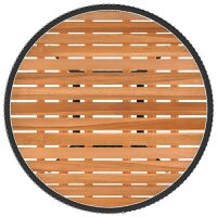 vidaXL Garten-Esstisch Schwarz &Oslash; 70 cm Poly Rattan Massivholz Akazie