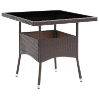 vidaXL Garten-Esstisch Braun Poly Rattan