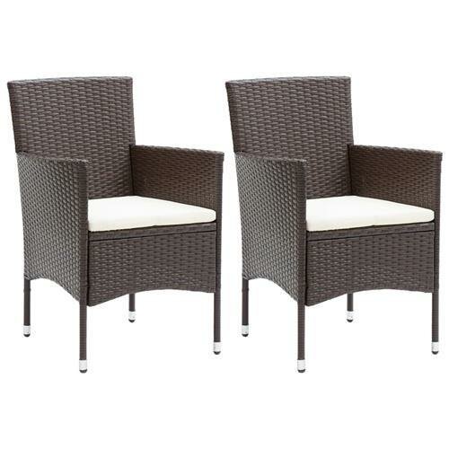 vidaXL Garten-Essst&uuml;hle 2 Stk. Poly Rattan Braun