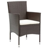 vidaXL Garten-Essstühle 2 Stk. Poly Rattan Braun