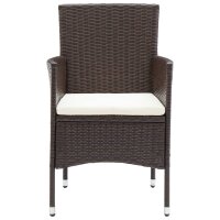 vidaXL Garten-Essst&uuml;hle 2 Stk. Poly Rattan Braun