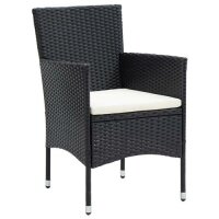 vidaXL Garten-Essstühle 4 Stk. Poly Rattan Schwarz