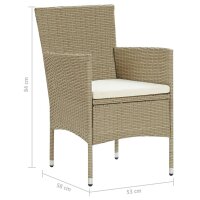 vidaXL Garten-Essst&uuml;hle 4 Stk. Poly Rattan Beige