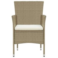 vidaXL Garten-Essst&uuml;hle 4 Stk. Poly Rattan Beige