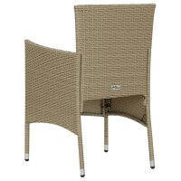 vidaXL Garten-Essst&uuml;hle 4 Stk. Poly Rattan Beige