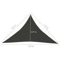 vidaXL Sonnensegel 160 g/m&sup2; Anthrazit 3,5x3,5x4,9 m HDPE