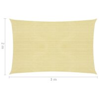 vidaXL Sonnensegel 160 g/m&sup2; Beige 2x3 m HDPE