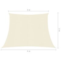 vidaXL Sonnensegel 160 g/m&sup2; Creme 3/4x2 m HDPE