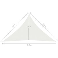 vidaXL Sonnensegel 160 g/m&sup2; Wei&szlig; 3,5x3,5x4,9 m HDPE